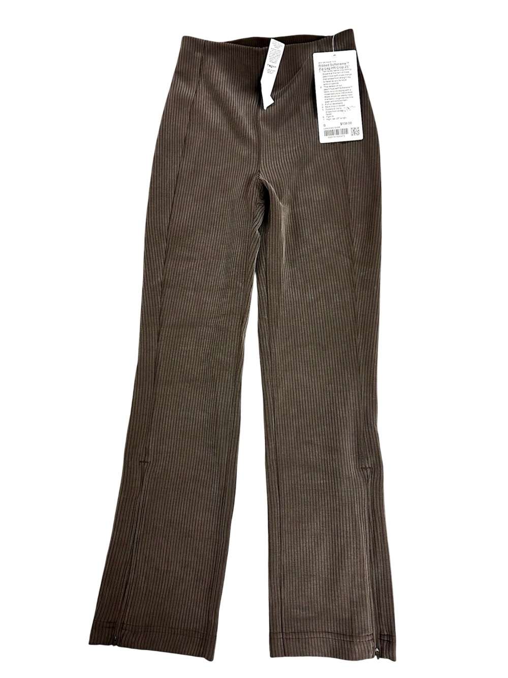 lululemon athletica softstreme Ribbed Zip-Leg High-Rise Pants-Brown
